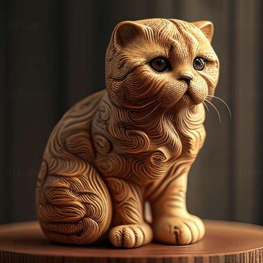 3D model Scottish Fold cat (STL)